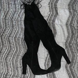 Black Thigh High Boots